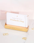 Acrylic Gold Desk Stand - قاعدة مكتب أكريليك ذهبية