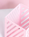 Metal Pink Pen Holder - حامل أقلام زهري
