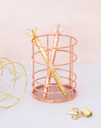 Round Wire Rose Gold Pen Holder - حامل أقلام ذهبي وردي