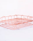 Wire Rose Gold Paper Rack - منظم ورق ذهبي وردي