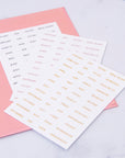 Foil Stickers for Binder Divider Tabs - ستيكرات رقائق معدنية لفواصل ملفات الحلقات