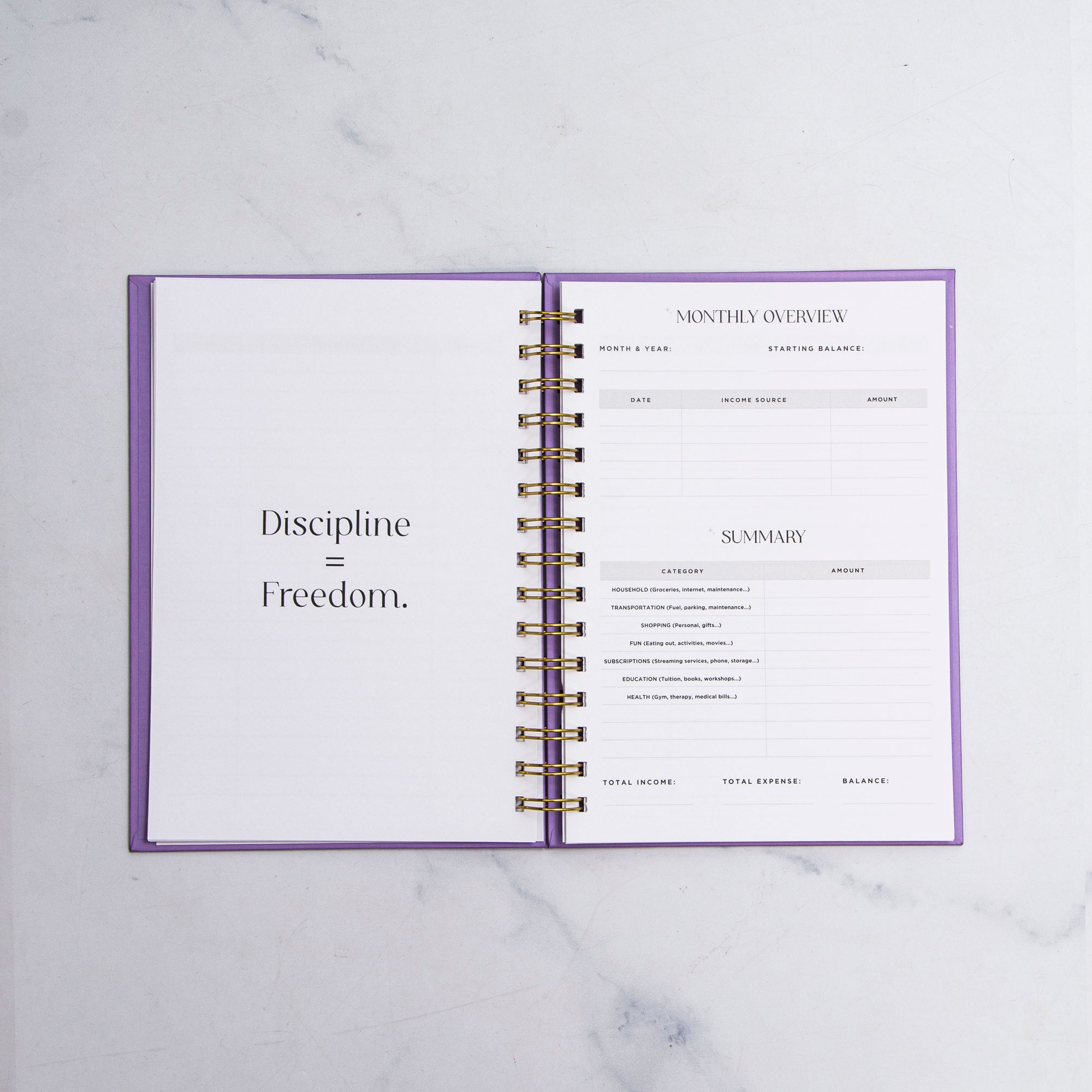 Any Name Foil Budget Planner