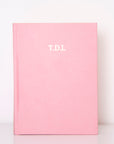 Initials Pink Vegan Leather Lined Notebook
