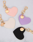 Black Vegan Leather Heart Keychain