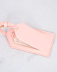 Pink Vegan Leather Luggage Tag