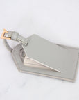 Gray Vegan Leather Luggage Tag