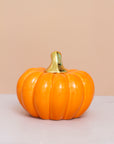 Classic Orange Pumpkin Ceramic Decor - ديكور يقطين سيراميك برتقالي كلاسيكي