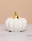 Classic White Pumpkin Ceramic Decor - ديكور يقطين سيراميك أبيض كلاسيكي