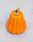 Tall Orange Pumpkin Ceramic Decor - ديكور يقطين سيراميك برتقالي طويل