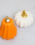 Tall Orange Pumpkin Ceramic Decor - ديكور يقطين سيراميك برتقالي طويل