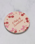 Cherry on Top Coaster Nude - قاعدة أكواب الكرز باللون البيج