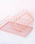 Wire Rose Gold Storage Box - صندوق تخزين ذهبي وردي
