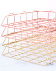 Wire Gold Paper Rack - منظم ورق ذهبي