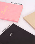 Initials Black Vegan Leather Lined Notebook