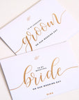 Bride & Groom Gold Greeting Cards