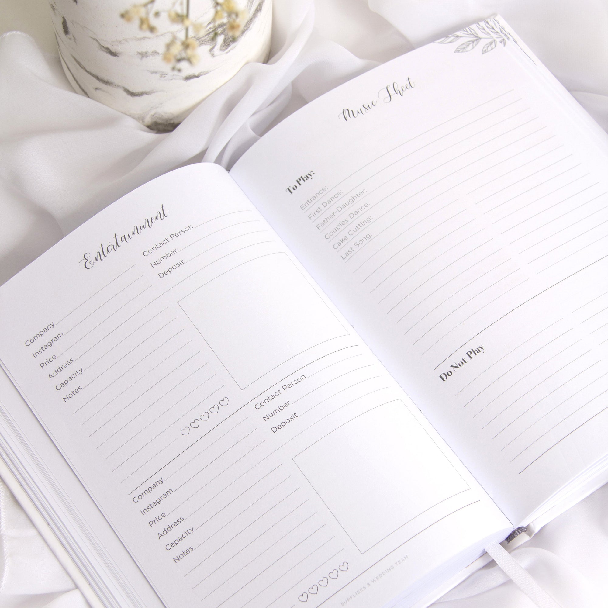 "I Do" Leather Wedding Planner with Silver Foil